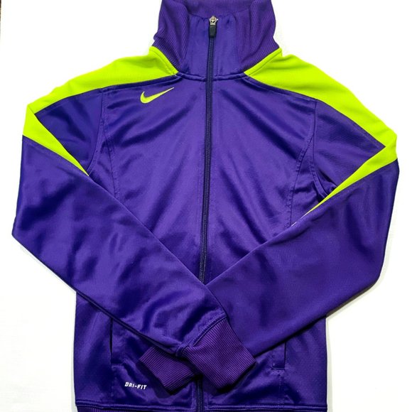 Nike Dri-Fit Women's jacket [ Navy Blue/Green ]  [  Athletic | Athleisure ] - Picture 1 of 4